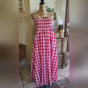 LOFT | Dresses | Loft Gingham Smocked Strappy Maxi Dress | Poshmark